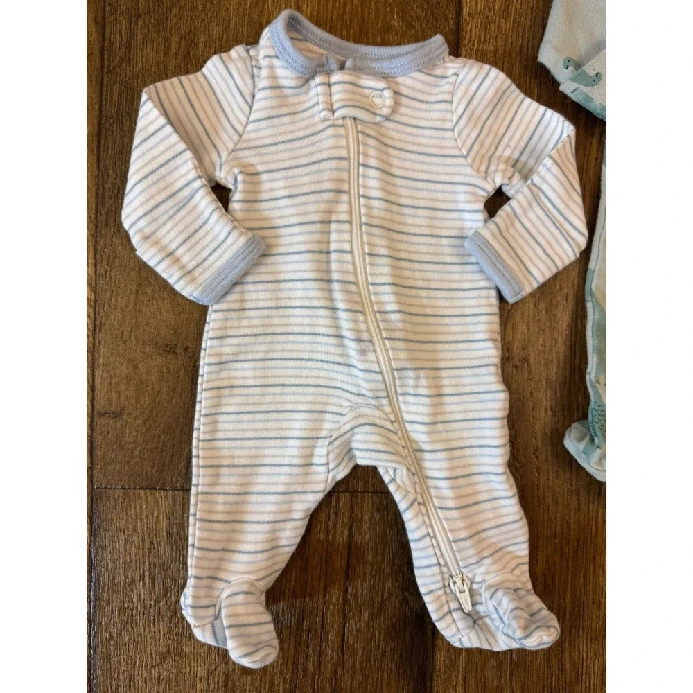 Carters Baby Boy Preemie Lot Sleepers Rompers Zipper Outfits Clothes Stripe Dino